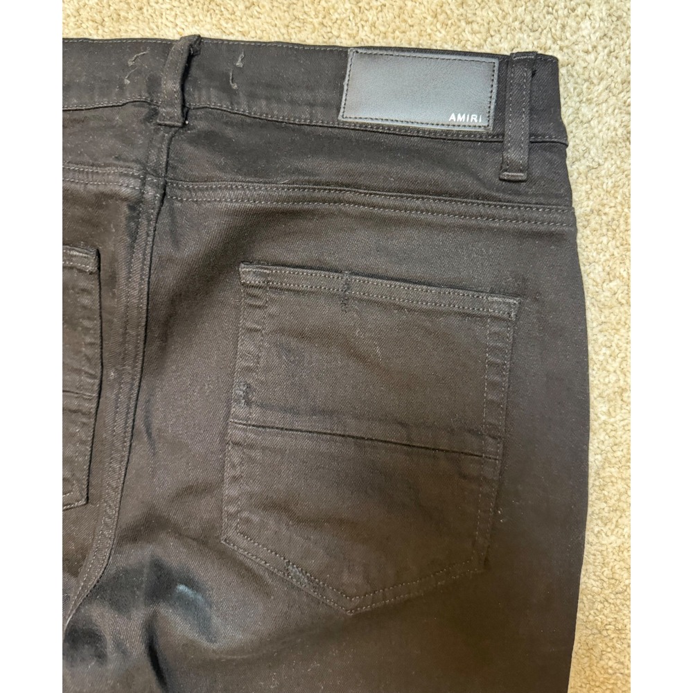 Amiri Skinny Jeans Knee Rip Black Size 33 Worn Once - Picture 4 of 6